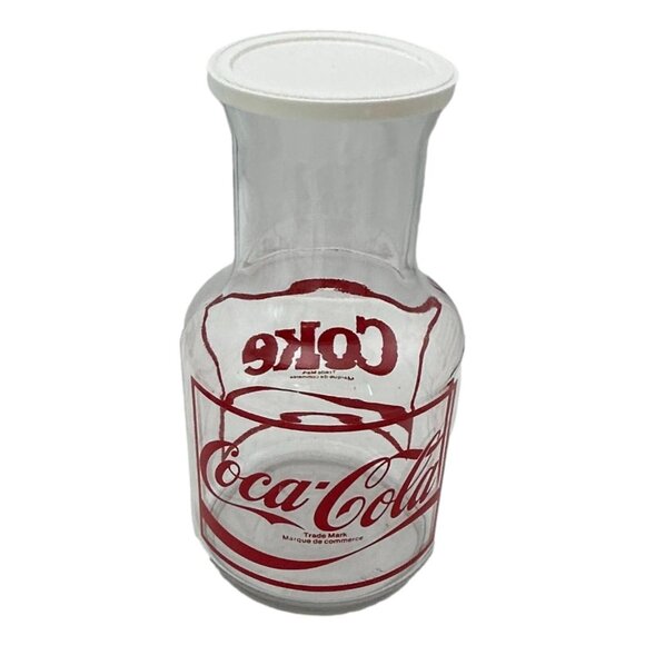 Libby St Clair Coca-Cola Glass Decanter and 4 Glasses 1987 Vintage New - Picture 10 of 16